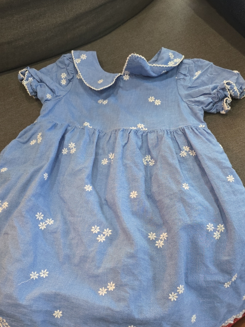 Cat & Jack Blue Daisy Embroidered Cotton Dress